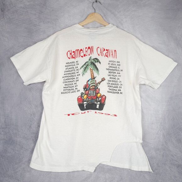 Vintage Jimmy Buffett Shirt Mens XL Giant Tag Double Sided Chameleon Caravan 90s - Picture 11 of 16